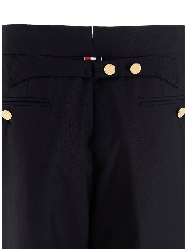 Diagonal Plain Weave Classic Wool Slacks Navy - THOM BROWNE - BALAAN 3