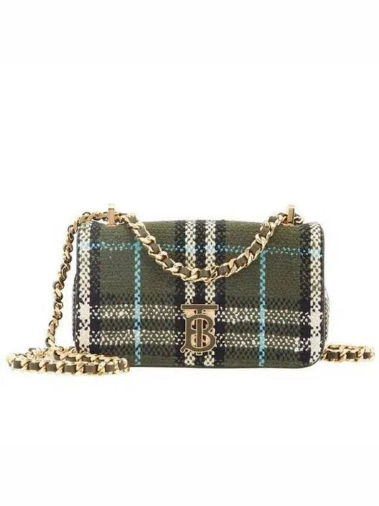 Lola Check Print Mini Shoulder Bag Olive Green - BURBERRY - BALAAN 2