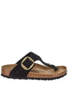 paper big buckle nubuck leather flip flop black - BIRKENSTOCK - BALAAN 2