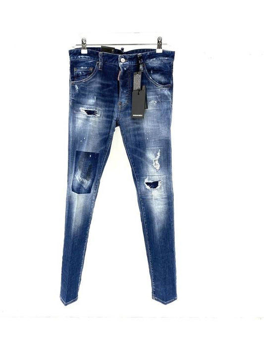 washed patch denim jeans - DSQUARED2 - BALAAN.