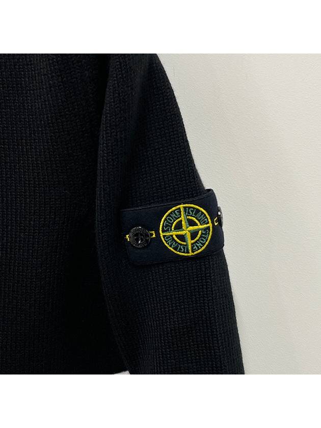 Kids Wappen Patch Cotton Knit Sweater Black 7716515A2 V0029 - STONE ISLAND - BALAAN 4