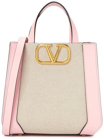 V logo tote bag cross B0L73YJH MXZ - VALENTINO - BALAAN 1