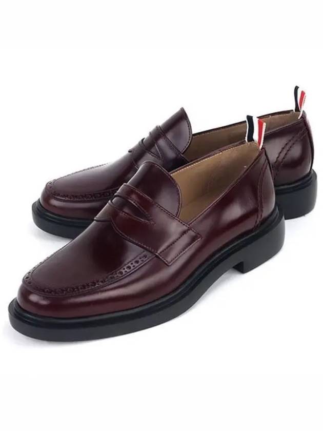 Men's Paneled Leather Loafer Burgundy Brown - THOM BROWNE - BALAAN 2