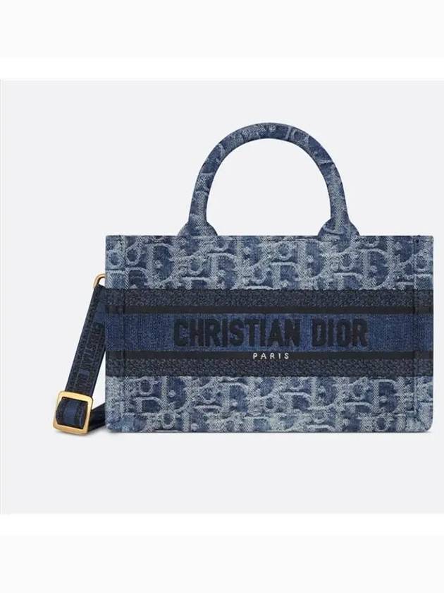 Oblique Jacquard Denim Mini Book Tote Bag Blue - DIOR - BALAAN 2