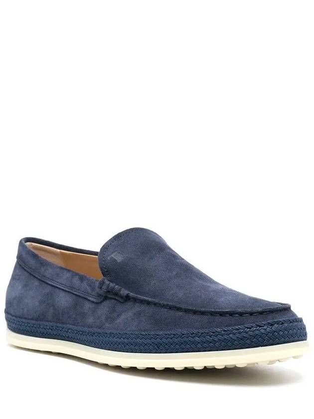 Men's Suede Slip-ons Loafers Blue - TOD'S - BALAAN 3