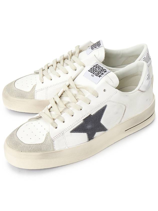 Stardan Leather Low Top Sneakers White Grey - GOLDEN GOOSE - BALAAN 2