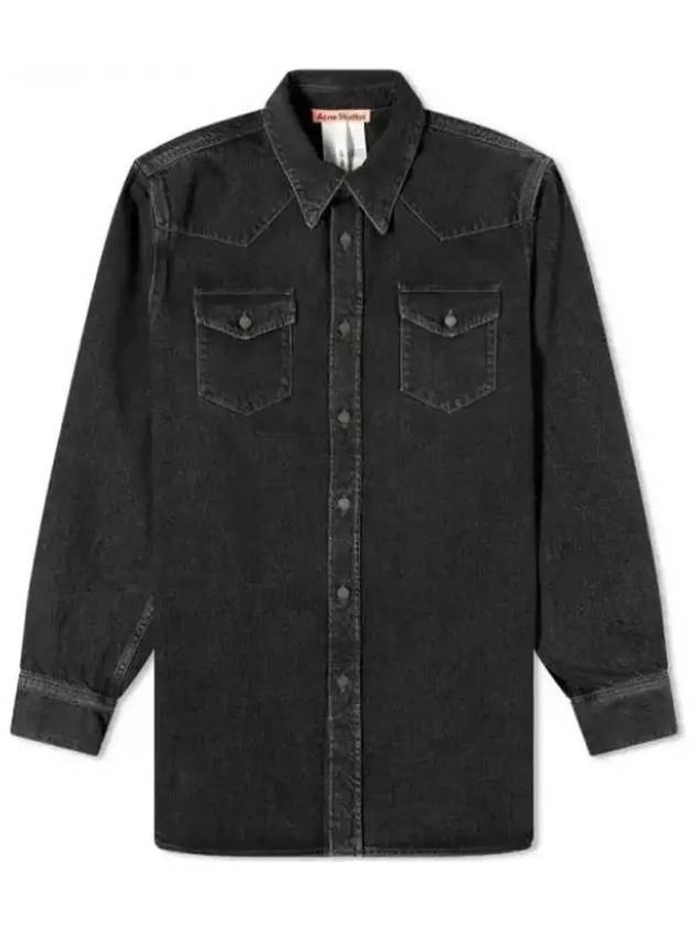 Karty Denim Long Sleeve Shirt Black - ACNE STUDIOS - BALAAN 2