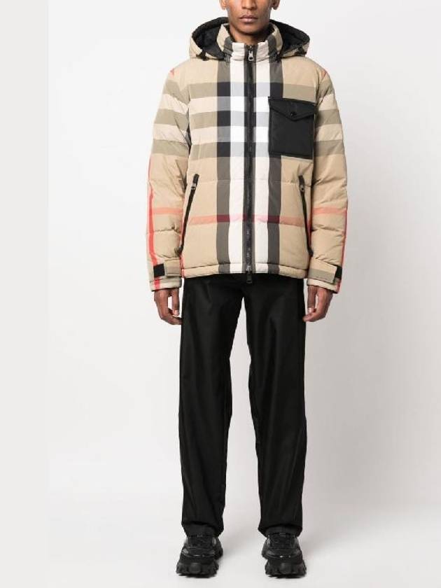 Check Reversible Hooded Padding Beige - BURBERRY - BALAAN 8