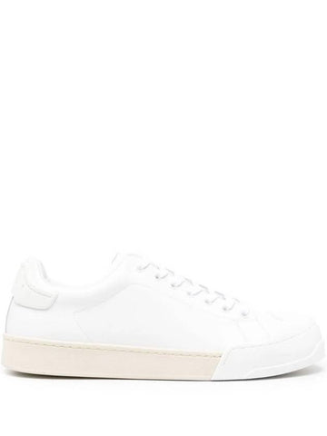 Embossed Logo Tonal Leather Low-Top Sneakers White - MARNI - BALAAN 1