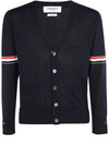 Stripe Armband Merino Wool Cardigan Navy - THOM BROWNE - BALAAN 2