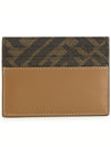 FF square leather card wallet beige - FENDI - BALAAN 3