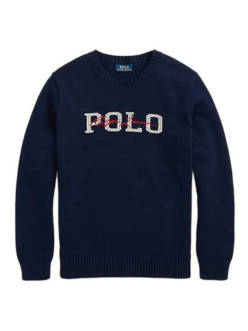 Logo Cotton Jumper Sweatshirt Navy - POLO RALPH LAUREN - BALAAN 1