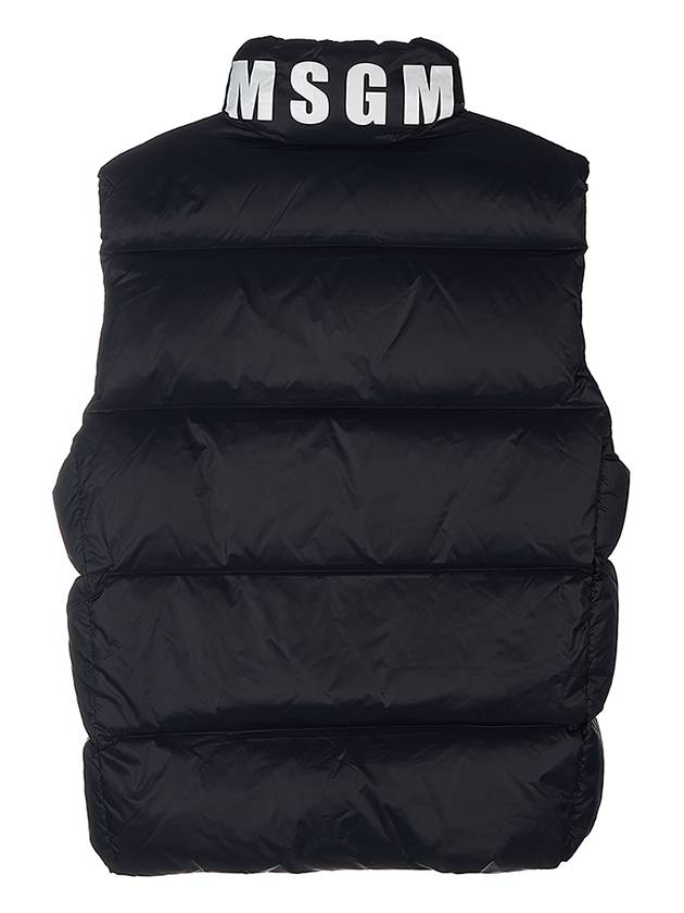 Logo High Neck Padded Vest Black - MSGM - BALAAN 3