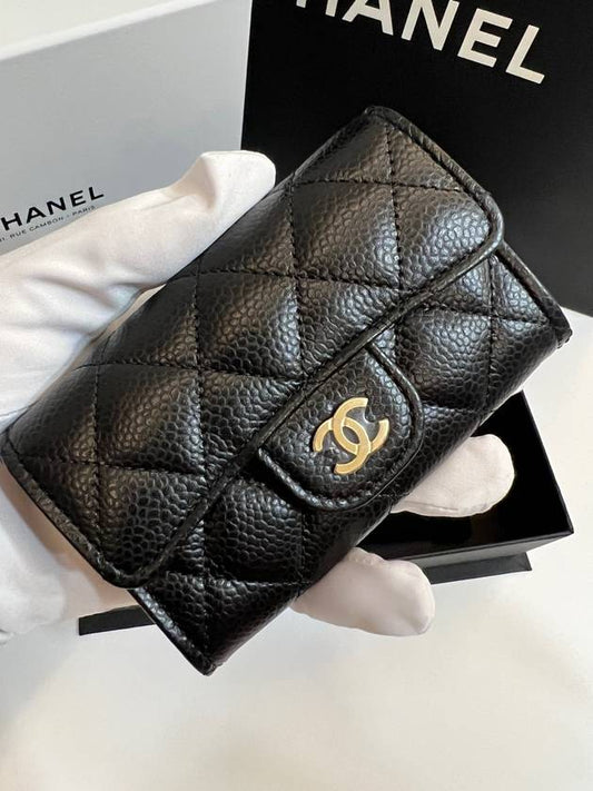 Classic Grained Calfskin Card Wallet Black - CHANEL - BALAAN 2