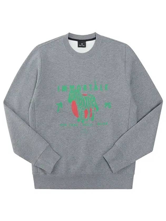 Zebra Graphic Print Organic Cotton Sweatshirt Grey - PAUL SMITH - BALAAN 3