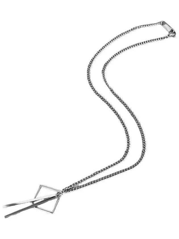 Square Bar Chain Surgical Daily Layered Fashion M SUF Necklace Silver - BASSCLEF - BALAAN 6