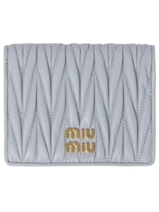 Matelasse Leather Half Wallet Pearl Grey - MIU MIU - BALAAN 2