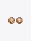 Logo Resin Stud Earrings Gold brown - TORY BURCH - BALAAN 2