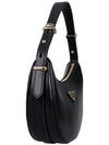 Arque Leather Shoulder Bag Black - PRADA - BALAAN 5