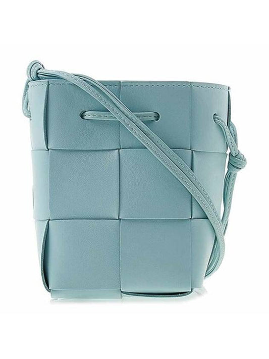 Intrecciato Cassette Small Bucket Bag Blue - BOTTEGA VENETA - BALAAN 1