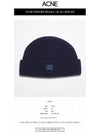 Studios Face Logo Knit Beanie Navy - ACNE STUDIOS - BALAAN.