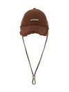 La Casquette Artichoke Fringe Metal Logo Ball Cap Brown - JACQUEMUS - BALAAN 3