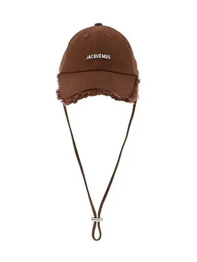 La Casquette Artichoke Fringe Metal Logo Ball Cap Brown - JACQUEMUS - BALAAN 3