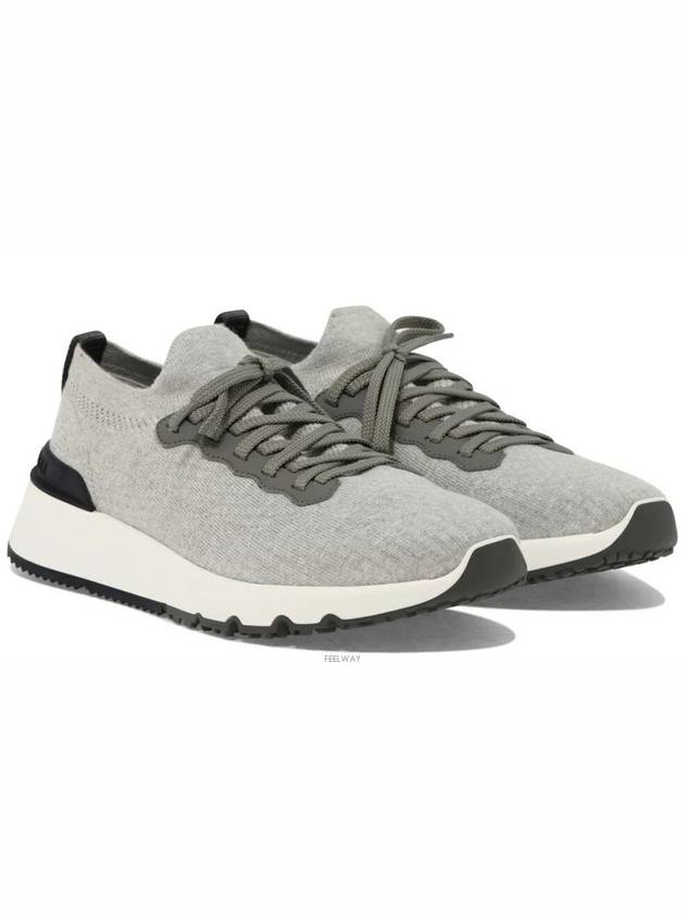 Knit Running Sneakers Grey - BRUNELLO CUCINELLI - BALAAN 3