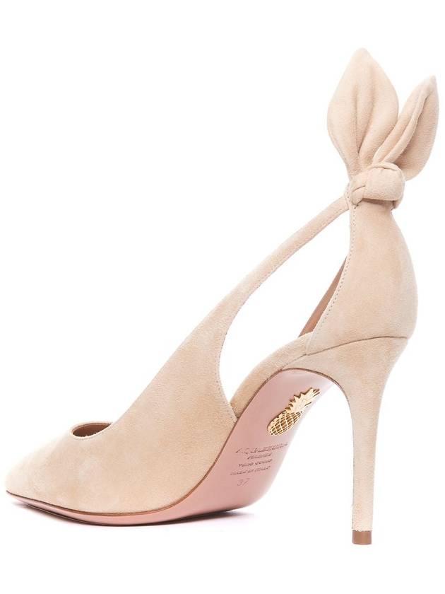 Aquazzura Nude Suede Bow Tie Pumps - AQUAZZURA - BALAAN 3