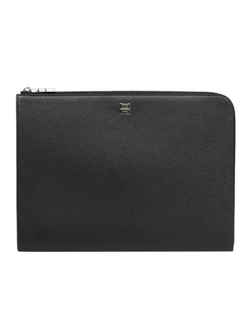 Grained Leather Gusset Clutch Bag Black - GIVENCHY - BALAAN.