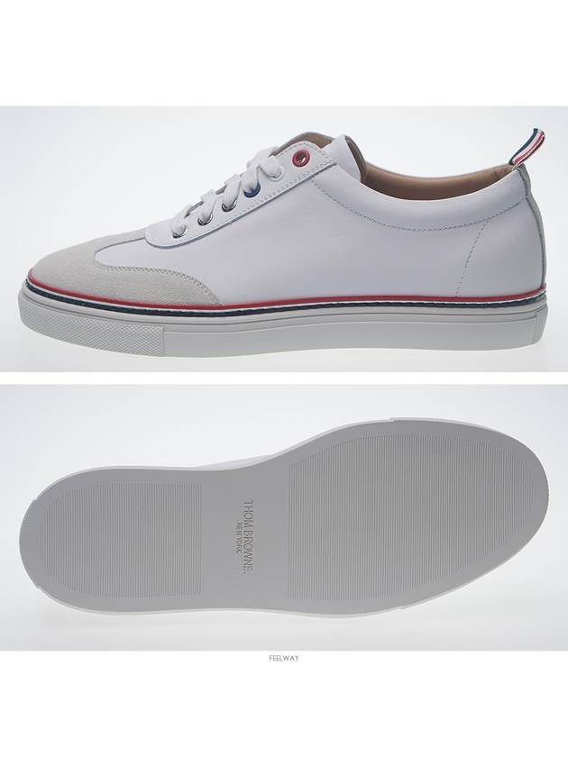 RWB Cupsole Rubber Calfskin Trainer Sneakers White - THOM BROWNE - BALAAN 4