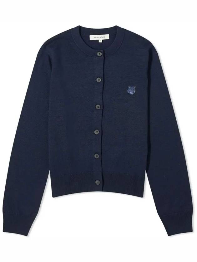 Bold Fox Head Patch Regular Cardigan Navy - MAISON KITSUNE - BALAAN 2