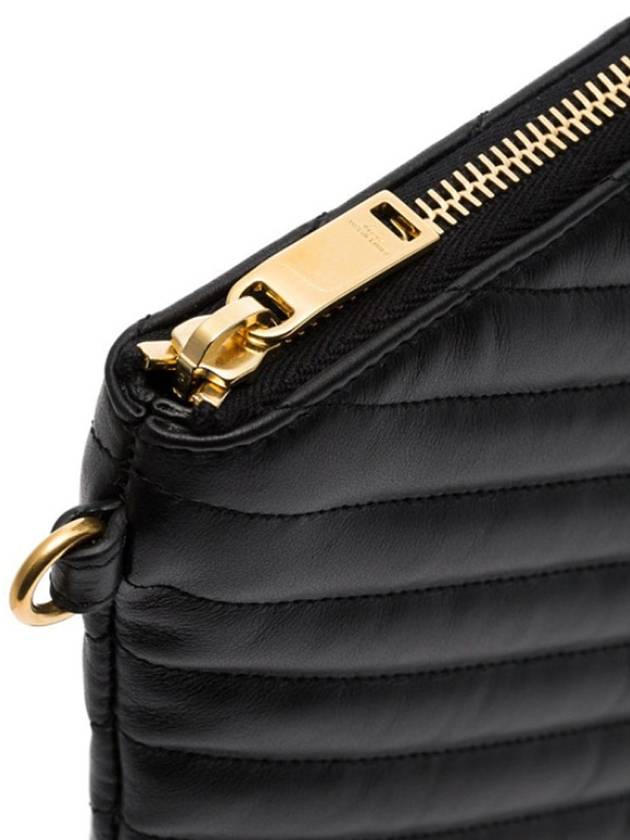 Matelasse Monogram Logo Strap Clutch Bag Black - SAINT LAURENT - BALAAN 6