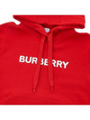 Women's Logo Print Cotton Hooded Top Red - BURBERRY - BALAAN.