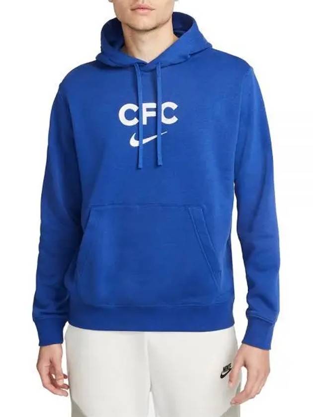 Chelsea Club Fleece Over Hoodie Blue - NIKE - BALAAN 2