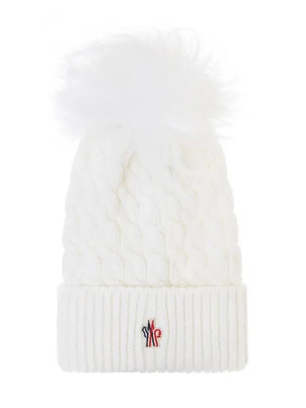 Pom Pom Wool Beanie White - MONCLER - BALAAN 2