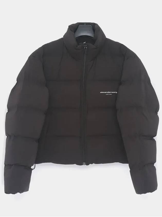 Women's Logo Crop Puffer Padding Black - ALEXANDER WANG - BALAAN 4