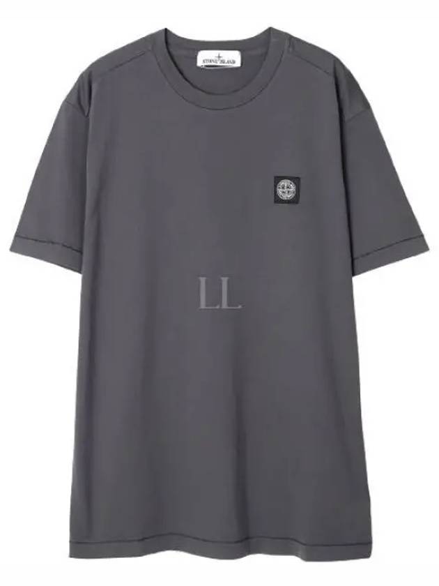 Logo Patch Short Sleeves T-Shirt  Steel Grey - STONE ISLAND - BALAAN 2