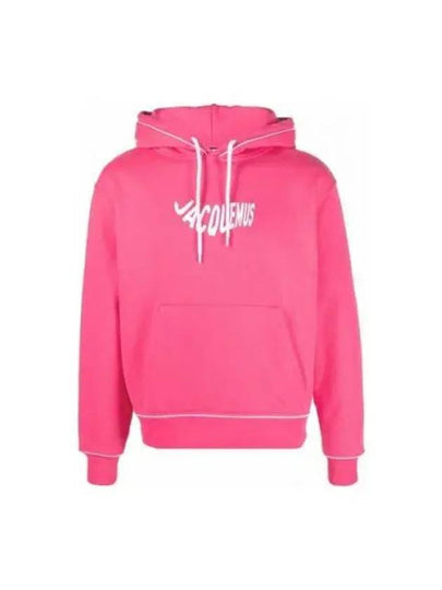 Vague Wave Logo Cotton Hoodie Pink - JACQUEMUS - BALAAN 2