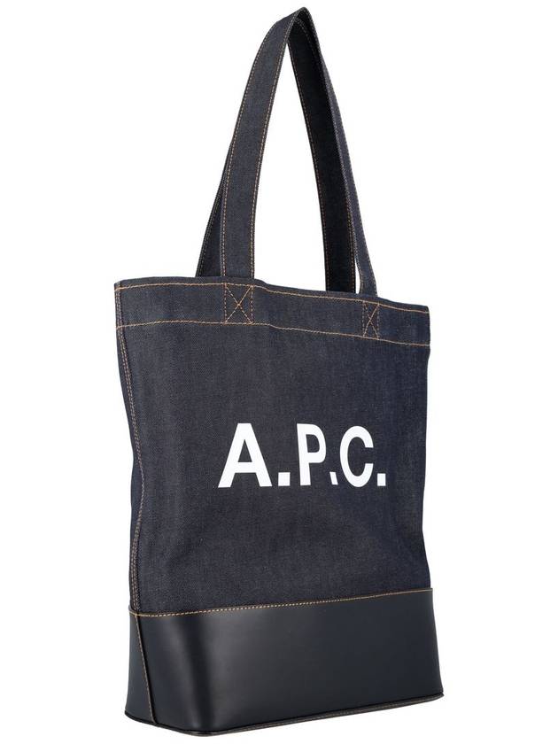 Logo Denim Axelle Tote Bag Navy - A.P.C. - BALAAN 3