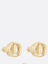 CD Navy Stud Metal Earrings Pink Gold Finish - DIOR - BALAAN 3