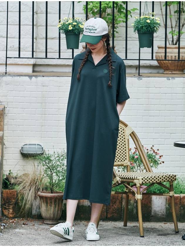 MET Natural Collar Long Dress Green - METAPHER - BALAAN 3