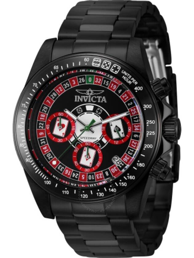 Invicta Speedway Roulette Casino Chronograph GMT Quartz Black Dial Men's Watch 44646 - INVICTA - BALAAN 1