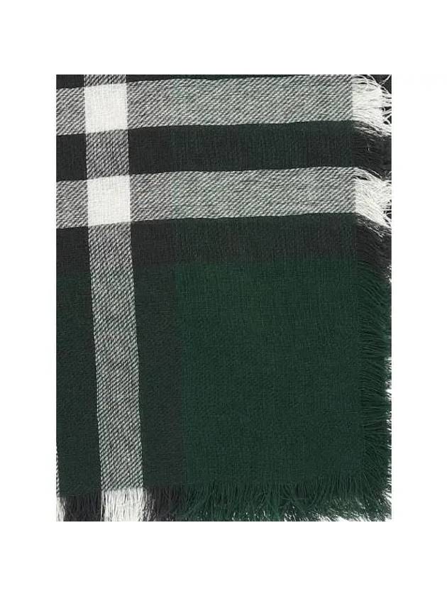 Check Print Wool Scarf Green - BURBERRY - BALAAN 3