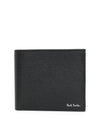 Logo Print Leather Half Wallet Black - PAUL SMITH - BALAAN 1