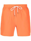 Men's Embroidered Blue Logo Swim Shorts Orange - POLO RALPH LAUREN - BALAAN 2