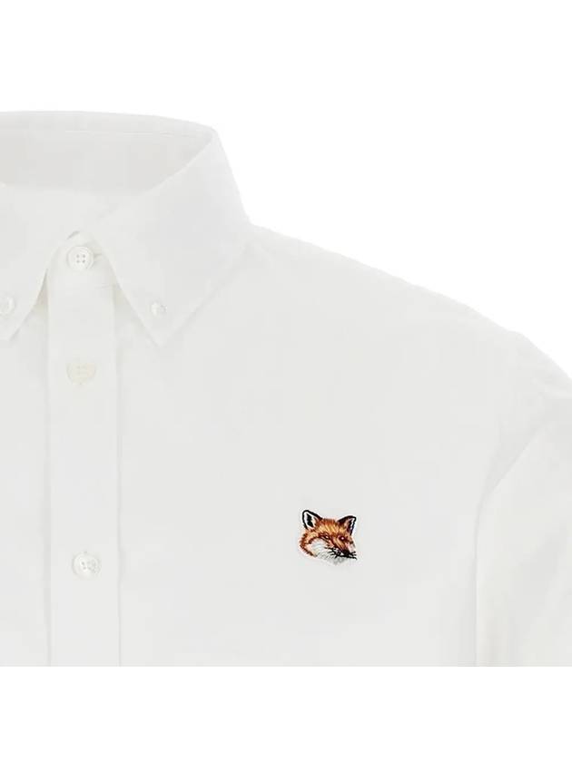 Oxford Institutional Foxhead Patch Button Down Classic Shirt White - MAISON KITSUNE - BALAAN 5