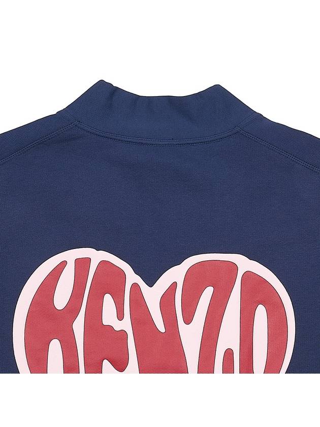 Heart Print Classic Cotton Cardigan Blue - KENZO - BALAAN 10