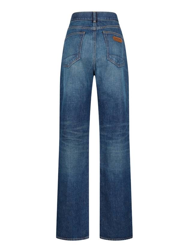 Denim Straight Pants PAD114DEX222HB772 MID BLUE - TOM FORD - BALAAN 3