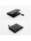 Triangle Logo Saffiano Half Wallet Black - PRADA - BALAAN 5